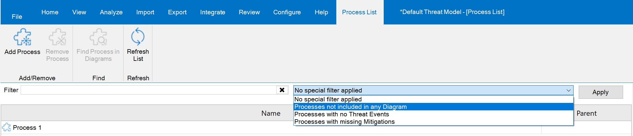 Process List Button Process List – Threats Manager Studio